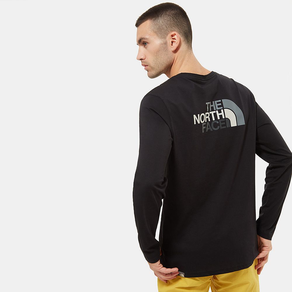 The North Face Long Sleeve Mens Australia - The North Face Easy Long-Sleeve Black / Grey (ZVY-627519